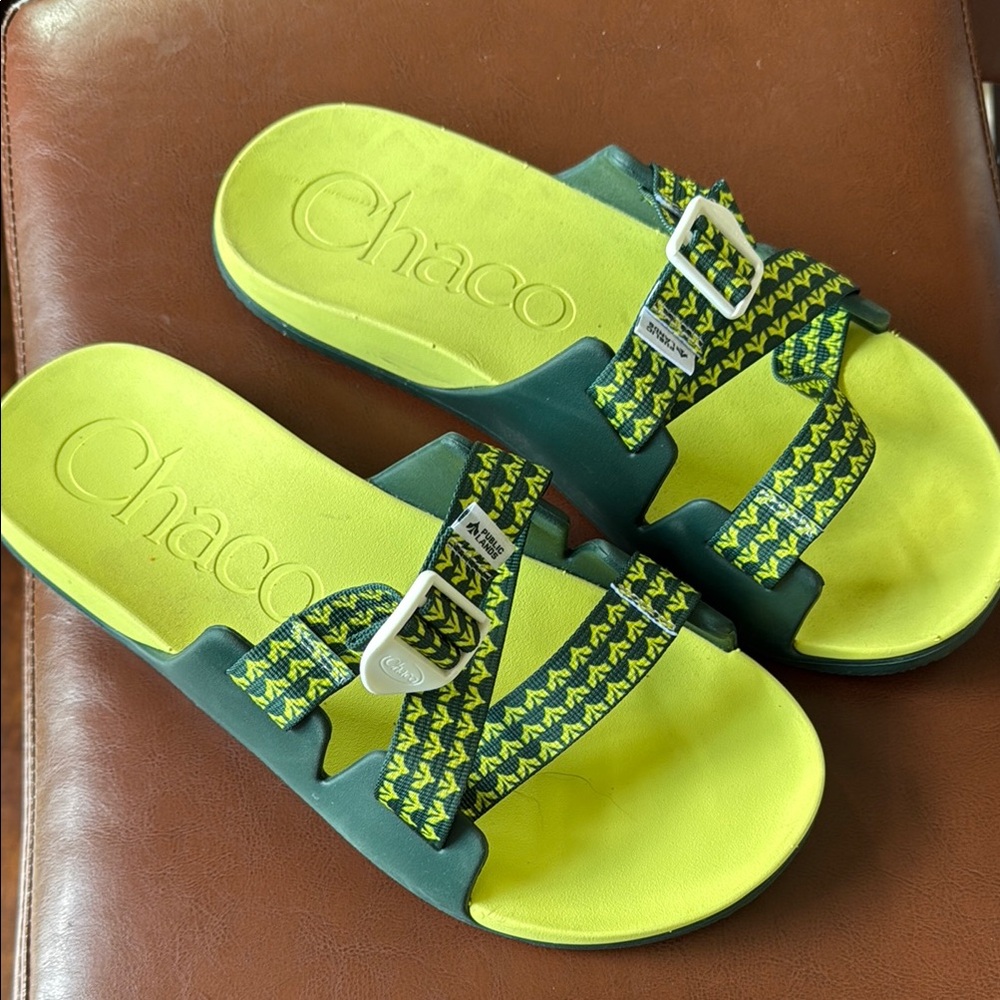 Chaco Green and Yellow Sandals Vibrant Summer Style